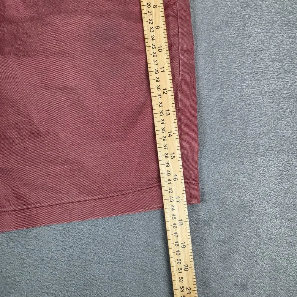American Eagle Men's Stretch Chino Shorts Size 34 Red Burgundy Casual Cotton Fla